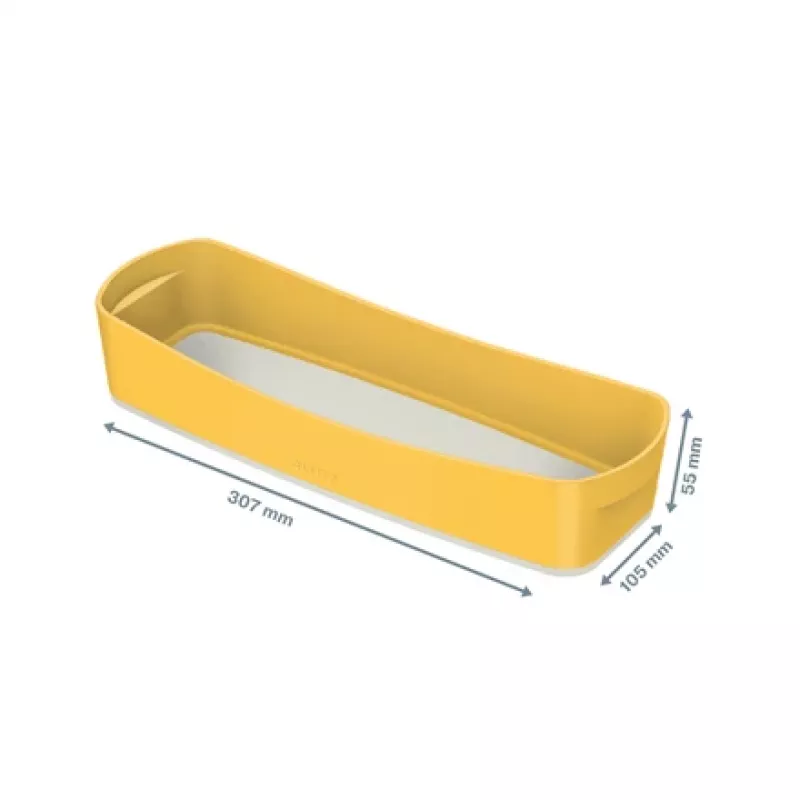 Leitz MyBox Cosy Organiser Tray Long, Uzglabāšana, Uzglabāšanas kaste, Dzeltena, Taisnstūrveida, Plastmasa, Vienkrāsains, 307 mm