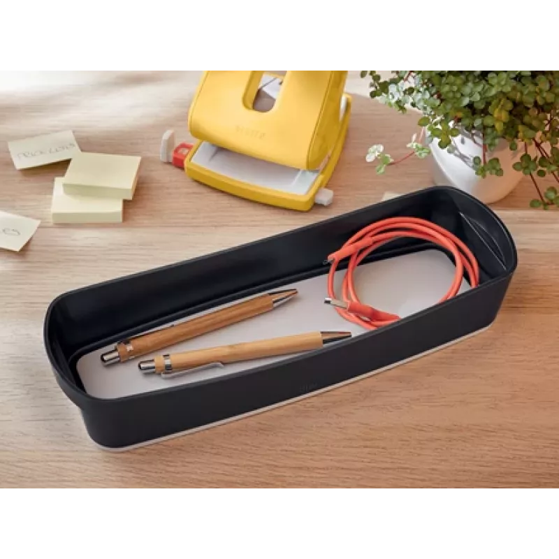 Leitz MyBox Cosy organizatoru paplāte, gara, glabāšana, glabāšanas kaste, pelēka, taisnstūrveida, plastmasa, vienkrāsaina, iekštelpām
