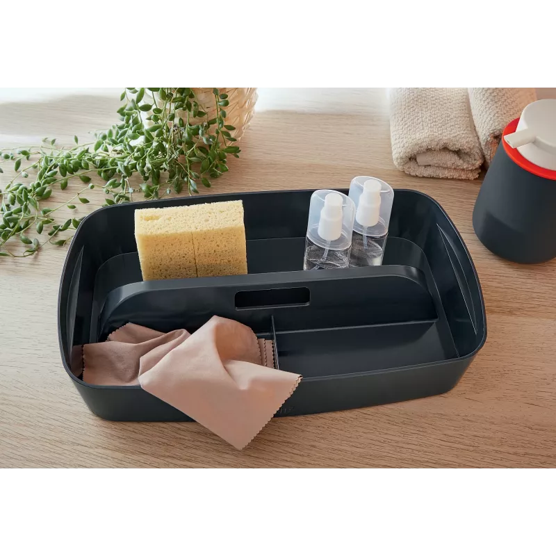 Leitz MyBox Cosy organizatora paplāte ar rokturi, maza, uzglabāšana, pelēka, plastmasa, 307 mm, 181 mm, 56 mm, 300 g
