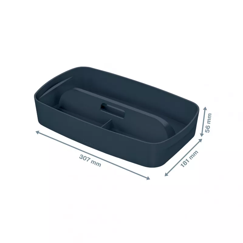 Leitz MyBox Cosy organizatora paplāte ar rokturi, maza, uzglabāšana, pelēka, plastmasa, 307 mm, 181 mm, 56 mm, 300 g