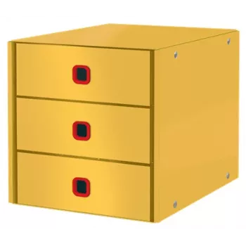 Leitz Click & Store Cosy atvilktņu skapis (3 atvilktnes), Dzeltens, Kartons, 286 mm, 358 mm, 282 mm
