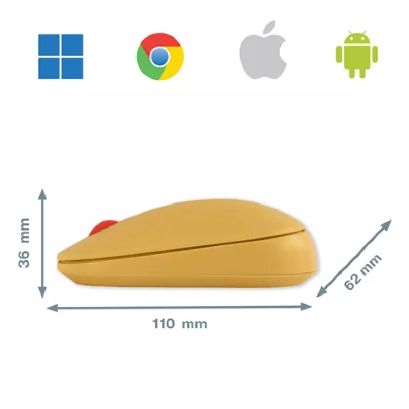 Leitz Cosy bezvadu pele, piemērota abām rokām, RF bezvadu + Bluetooth, 4000 DPI, oranža