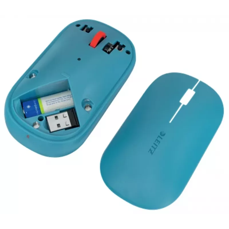 Leitz Cosy bezvadu pele, piemērota abām rokām, RF bezvadu + Bluetooth, 4000 DPI, zila
