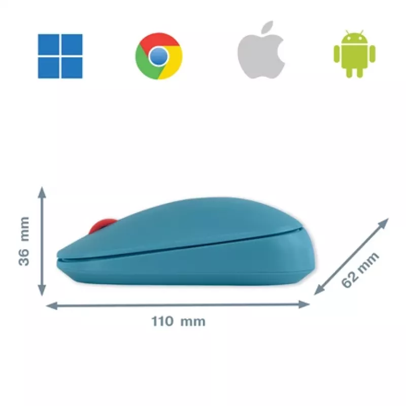 Leitz Cosy bezvadu pele, piemērota abām rokām, RF bezvadu + Bluetooth, 4000 DPI, zila