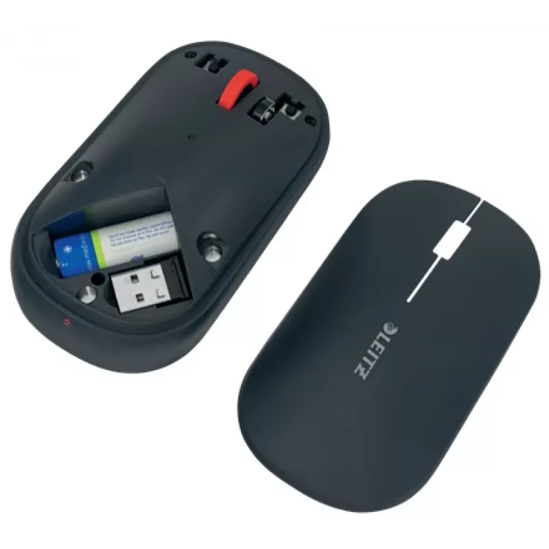 Leitz Cosy bezvadu pele, piemērota abām rokām, RF bezvadu + Bluetooth, 4000 DPI, pelēka
