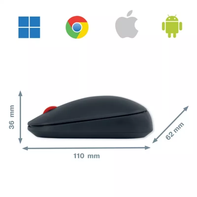 Leitz Cosy bezvadu pele, piemērota abām rokām, RF bezvadu + Bluetooth, 4000 DPI, pelēka