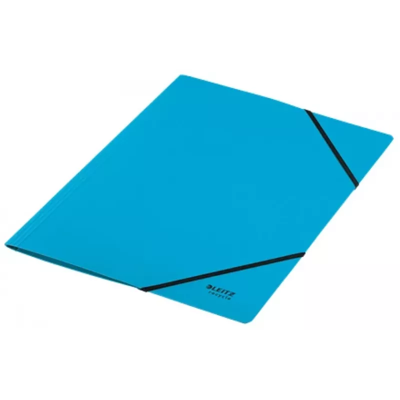 Leitz Recycle kartona mape ar elastīgajām lentēm, parastā dokumentu mape, A4, kartons, zila, ainava/portrets, 250 lapas