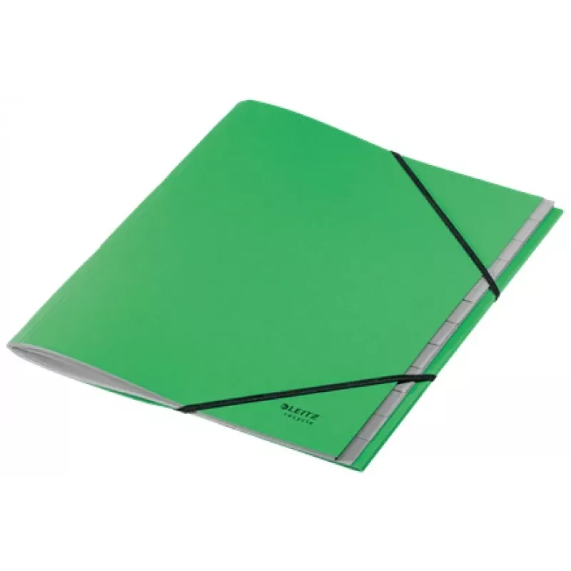 Leitz Recycle kartona sadalītāju grāmata, parastā dokumentu mape, A4, kartons, zaļa, 430 g/m², elastīga lente