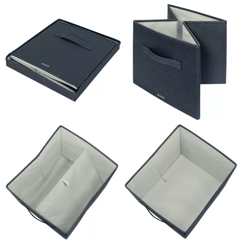 Leitz auduma uzglabāšanas kaste ar vāku, liela, 2 gab. iepakojumā, pelēka, audums, 330 mm, 380 mm, 325 mm, 1,24 kg
