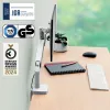 Leitz Ergo Space Saving Single Monitor Arm, Clamp/Grommet, 9 kg, 43.2 cm (17 inch), 81.3 cm (32 inch), 100 x 100 mm, pelēka