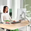 Leitz Ergo Space Saving Single Monitor Arm, Clamp/Grommet, 9 kg, 43.2 cm (17 inch), 81.3 cm (32 inch), 100 x 100 mm, pelēka