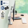 Leitz Ergo vietu taupošs dubultais monitora statnis, skava/caurums, 18 kg, 43,2 cm (17 collas), 81,3 cm (32 collas), 100 x 100 mm, pelēks