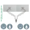 Leitz Ergo vietu taupošs dubultais monitora statnis, skava/caurums, 18 kg, 43,2 cm (17 collas), 81,3 cm (32 collas), 100 x 100 mm, pelēks