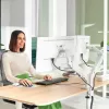 Leitz Ergo vietu taupošs dubultais monitora statnis, skava/caurums, 18 kg, 43,2 cm (17 collas), 81,3 cm (32 collas), 100 x 100 mm, pelēks