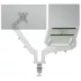 Leitz Ergo Space Saving Dual Monitor & Laptop Arm, Clamp/Grommet, 9 kg, 33 cm (13 collas), 81,3 cm (32 collas), 100 x 100 mm, Pelēks