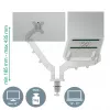 Leitz Ergo Space Saving Dual Monitor & Laptop Arm, Clamp/Grommet, 9 kg, 33 cm (13 collas), 81,3 cm (32 collas), 100 x 100 mm, Pelēks