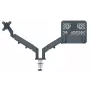 Leitz Ergo Space Saving Dual Monitor & Laptop Arm, Clamp/Grommet, 18 kg, 43.2 cm (17 collas), 81.3 cm (32 collas), 100 x 100 mm, tumši pelēks