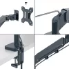 Leitz Ergo Space Saving Dual Monitor & Laptop Arm, Clamp/Grommet, 18 kg, 43.2 cm (17 collas), 81.3 cm (32 collas), 100 x 100 mm, tumši pelēks