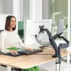 Leitz Ergo Space Saving Dual Monitor & Laptop Arm, Clamp/Grommet, 18 kg, 43.2 cm (17 collas), 81.3 cm (32 collas), 100 x 100 mm, tumši pelēks