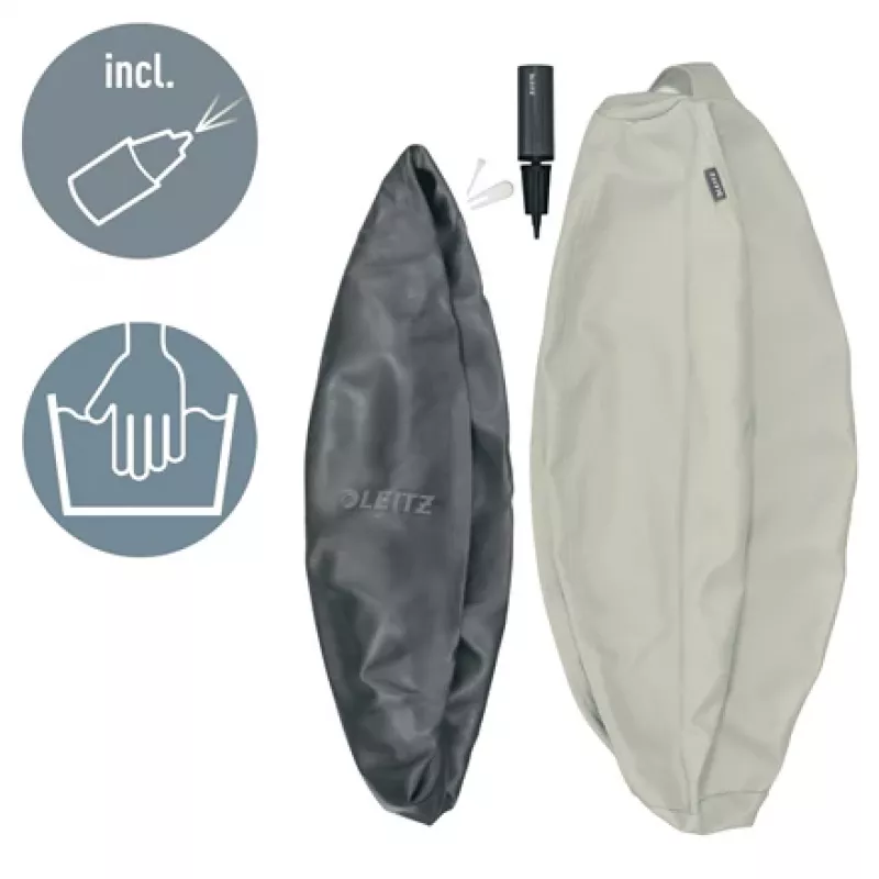Leitz Ergo aktīvā sēdbumba ar apturēšanas funkciju 65 cm, pelēka, pilna izmēra, 150 kg, pieaugušajiem, pieaugušo, TÜV