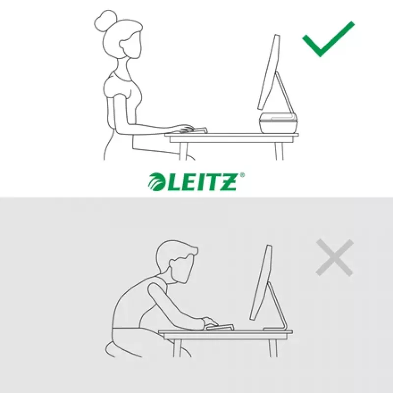 Leitz Ergo Regulējams Monitora Statīvs, Brīvstāvošs, 68,6 cm (27 collas), Augstuma regulēšana, Pelēks