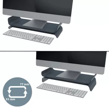 Leitz Ergo regulējams monitora statīvs, brīvi stāvošs, 68,6 cm (27 collas), augstuma regulēšana, pelēks