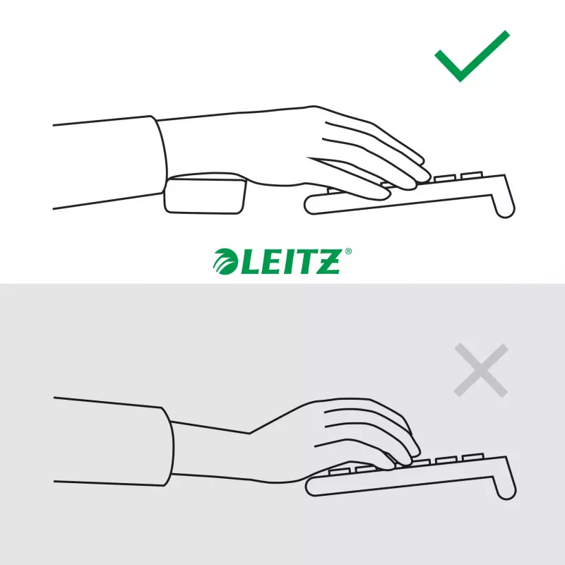 Leitz Ergo regulējams tastatūras plaukstu balsts, tumši pelēks, 71 mm, 437 mm, 22 mm, 1 gab.
