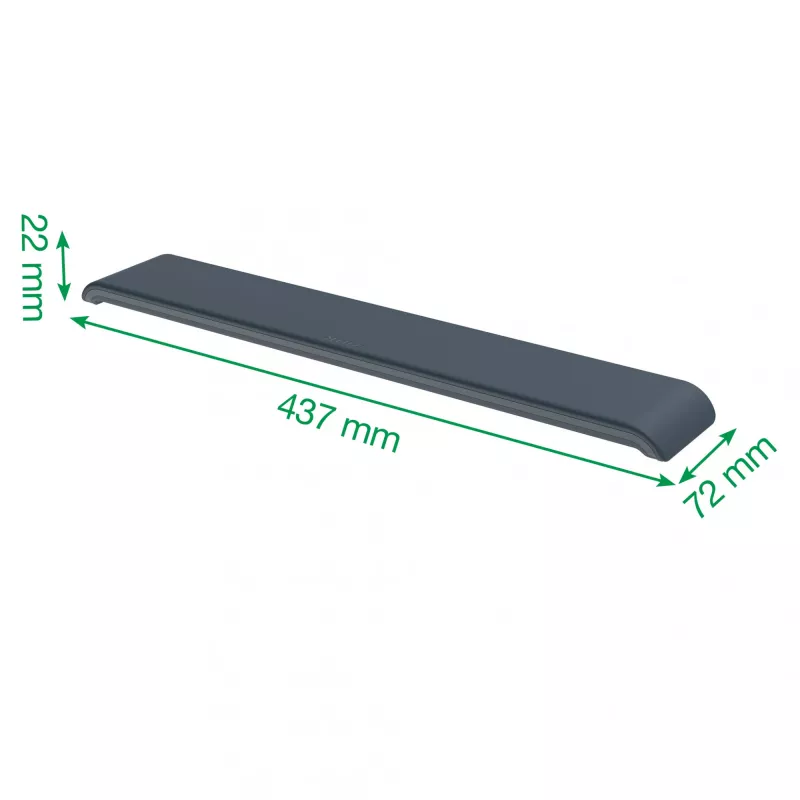 Leitz Ergo regulējams tastatūras plaukstu balsts, tumši pelēks, 71 mm, 437 mm, 22 mm, 1 gab.