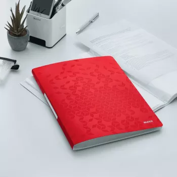Leitz WOW PP prezentācijas grāmata 40 kabatiņām, sarkana, polipropilēns (PP), 40 kabatiņas, A4, 231 mm, 16 mm