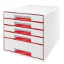Leitz atvilktņu skapis WOW Cube 5 atvilktnes, 5 atvilktnes, plastmasa, 270 mm, 287 mm, 363 mm, 3,59 kg
