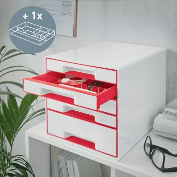Leitz atvilktņu skapis WOW Cube 5 atvilktnes, 5 atvilktnes, plastmasa, 270 mm, 287 mm, 363 mm, 3,59 kg
