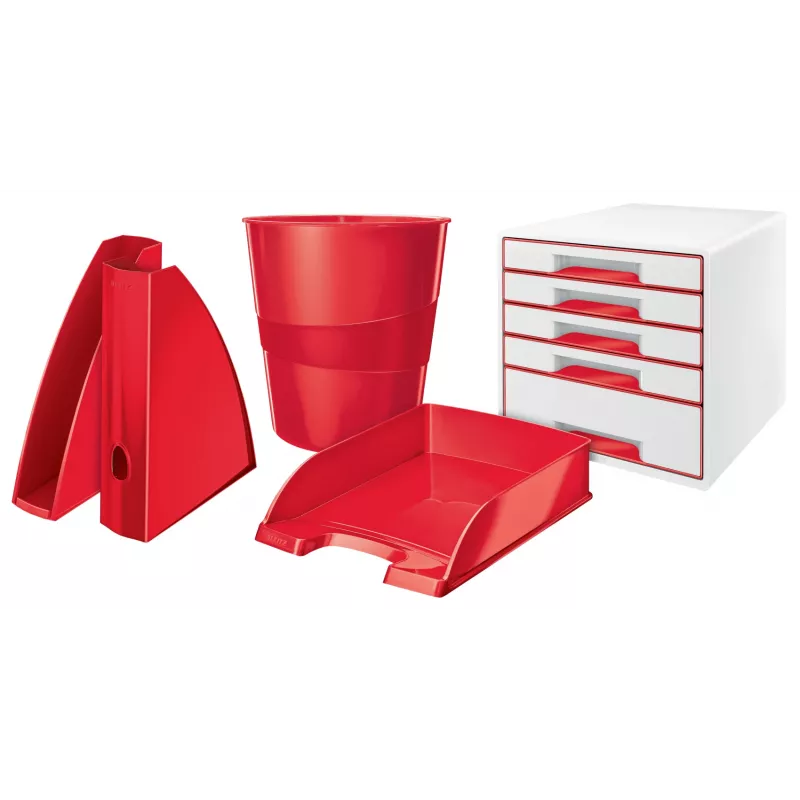 Leitz žurnālu turētājs WOW, sarkans, plastmasa, A4, 75 mm, 258 mm, 312 mm