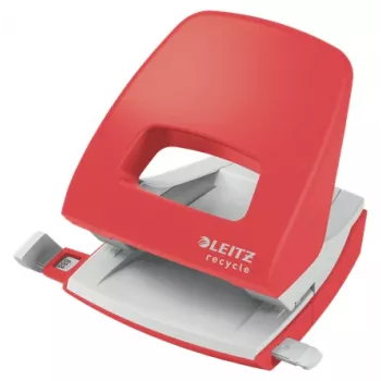 Leitz NeXXt Recycle caurumotājs, 30 loksnes, sarkans, plastmasa, 8 cm, 5,5 mm, A4, A5, A6, Folio, US-Quart, 8 x 8 x 8 cm