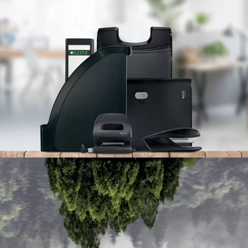 Leitz NeXXt Recycle caurumotājs, 30 loksnēm, zils, plastmasa, 8 cm, 5,5 mm, A6