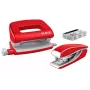 Leitz skavotāja un caurumsitēja mini komplekts WOW, 10 lapas, sarkans, P2, metāls, 80 g/m², 3,5 cm