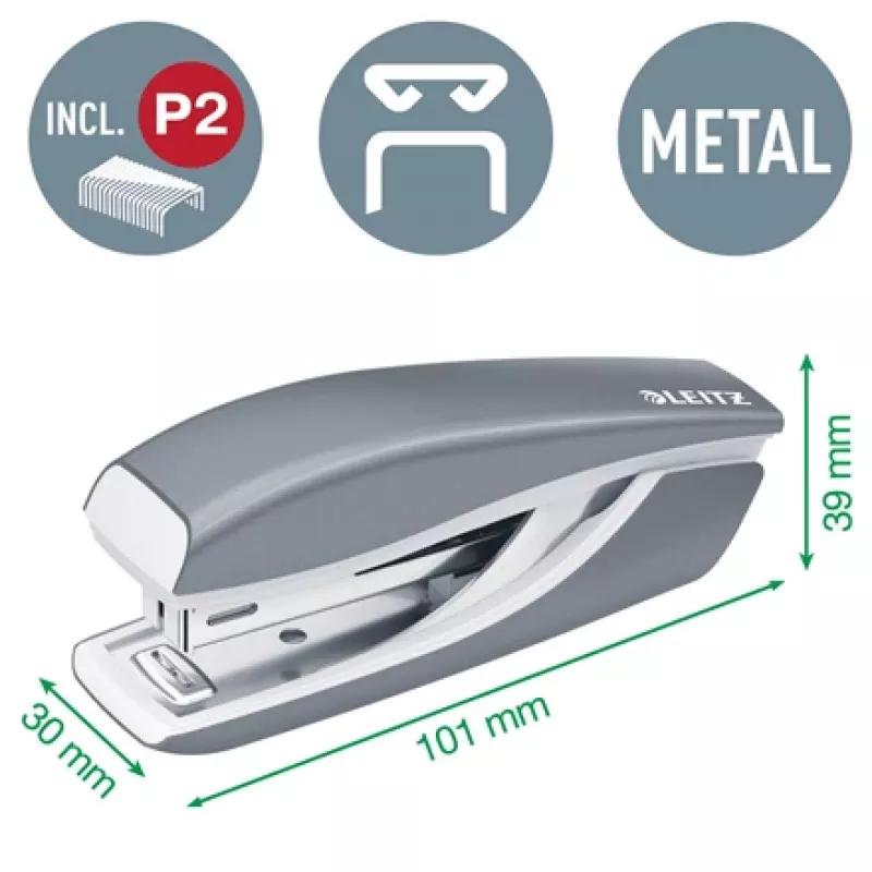 Leitz skavotāja un caurumsitēja mini komplekts WOW, 10 lapas, sarkans, P2, metāls, 80 g/m², 3,5 cm