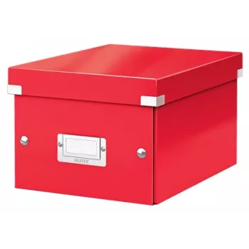 Leitz Click & Store WOW mazā glabāšanas kaste, Glabāšanas kaste, Sarkana, Taisnstūrveida, Kartona, Vienkrāsaina, Iekštelpām