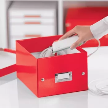 Leitz Click & Store WOW mazā glabāšanas kaste, Glabāšanas kaste, Sarkana, Taisnstūrveida, Kartona, Vienkrāsaina, Iekštelpām