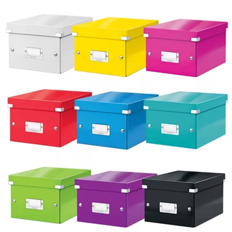 Leitz Click & Store WOW mazā glabāšanas kaste, Glabāšanas kaste, Sarkana, Taisnstūrveida, Kartona, Vienkrāsaina, Iekštelpām