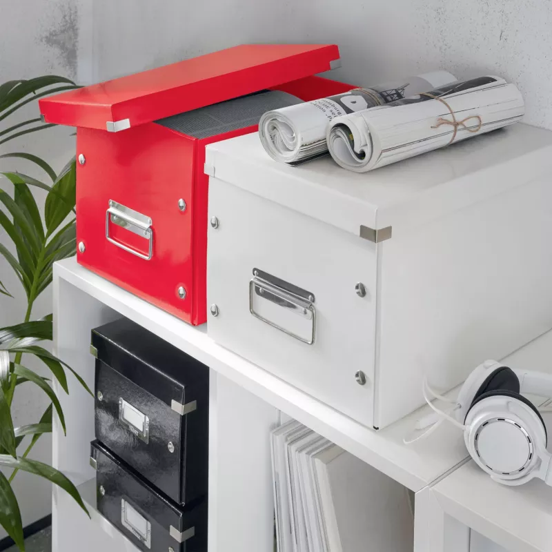 Leitz Box Click & Store WOW Cube Lielā glabāšanas kaste, Glabāšanas kaste, Sarkana, Taisnstūrveida, Kartons, Vienkrāsaina, Iekštelpām
