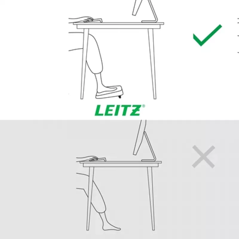 Leitz Ergo regulējams galda kāju balsts, 80% pārstrādātas plastmasas, pelēks, pārstrādāta plastmasa, 34 cm, 42 cm, 340 mm, 420 mm
