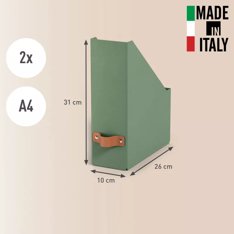 Leitz Puro Magazine File, 100% recycled card, pack of 2, zaļa, Carton, 100 mm, 260 mm, 310 mm, 310 g