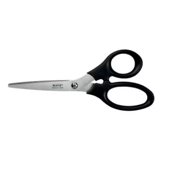 Leitz nerūsējošā tērauda šķēres 185 mm, Pieaugušajiem, Taisns griezums, Vienvietīgas, Melns, Nerūsējošais tērauds, Nerūsējošais tērauds, Biroja šķēres