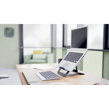 Leitz Ergo Aluminium Ultra-Plakans Regulējams Klēpjdatora Statīvs, Klēpjdatora un planšetdatora rokturis, Tumši pelēks, Alumīnijs, 25.4 cm (10 collas), 43.2 cm (17 collas), 25.4 cm (10 collas)