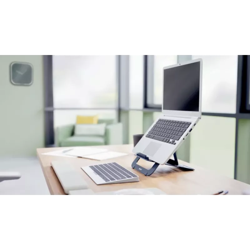 Leitz Ergo Aluminium Ultra-Plakans Regulējams Klēpjdatora Statīvs, Klēpjdatora un planšetdatora rokturis, Tumši pelēks, Alumīnijs, 25.4 cm (10 collas), 43.2 cm (17 collas), 25.4 cm (10 collas)