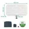 Leitz Ergo nelielais stiprināmais dēliša galda organizators, 42x25 cm, MDF, pārstrādāta plastmasa, gumija, Balts, Skavas stiprinājums, Vēstules, Papīrs, Attēli, 450 x 61 x 330 mm, 450 mm