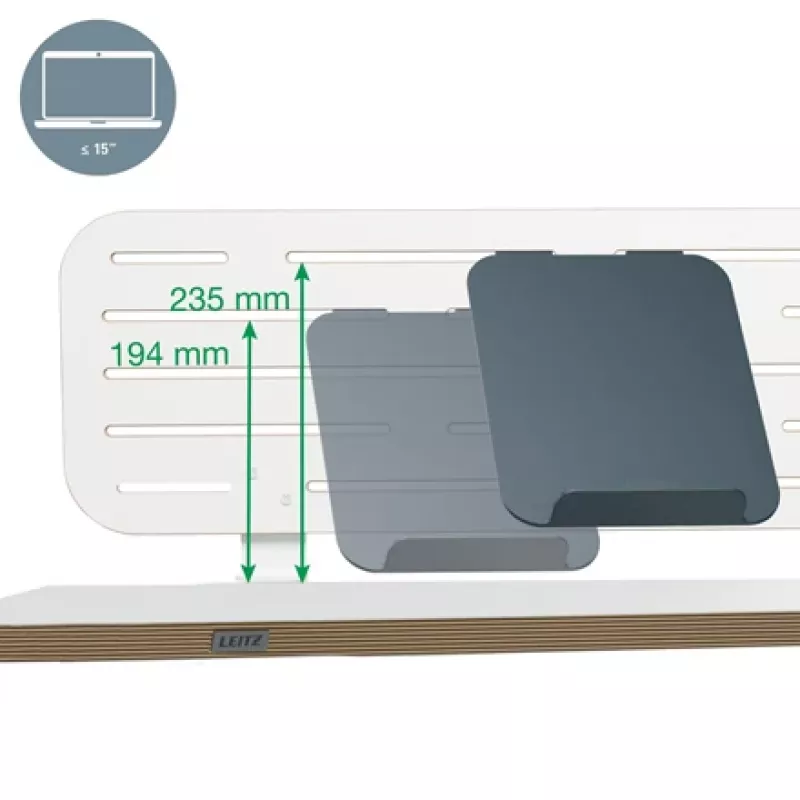 Leitz Ergo perforētās plāksnes galda organizators ar klēpjdatora turētāju, 80x25 cm
