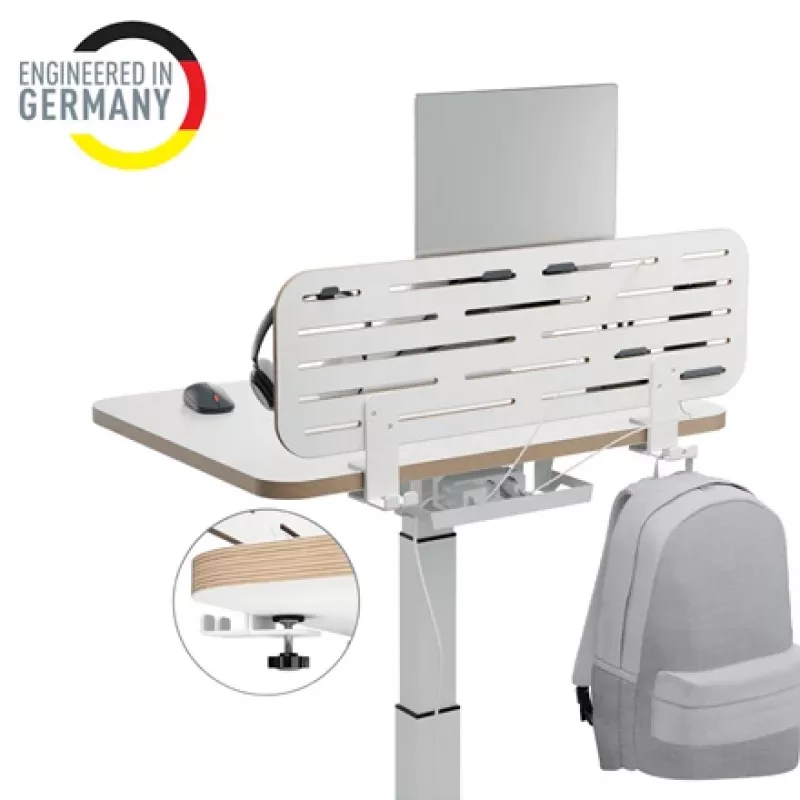 Leitz Ergo perforētās plāksnes galda organizators ar klēpjdatora turētāju, 80x25 cm