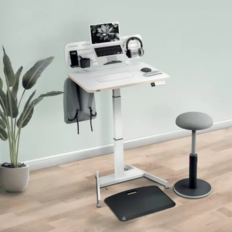 Leitz Ergo perforētās plāksnes galda organizators ar klēpjdatora turētāju, 80x25 cm