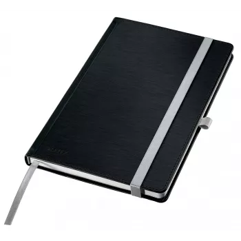 Leitz Style piezīmju grāmatiņa A5 bez līnijām ar cietajiem vākiem, Vienkrāsains, Melna, A5, 80 lapas, 100 g/m², Cietie vāki